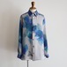 Ujoh " Regular Collar Shirt (Gray×Blue)"