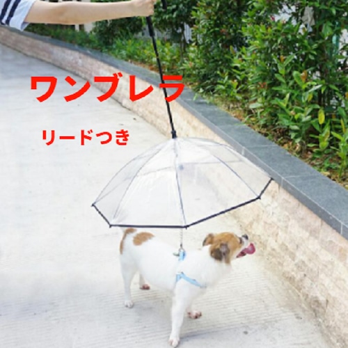 ワンブレラ ワンちゃん用傘リード 犬リード傘 犬の傘 お散歩リード リード付き 大型犬 中型犬 小型犬 超小型犬 室内犬