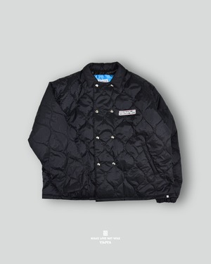 QUILTING DOUBLE COACH JACKET  BLACK