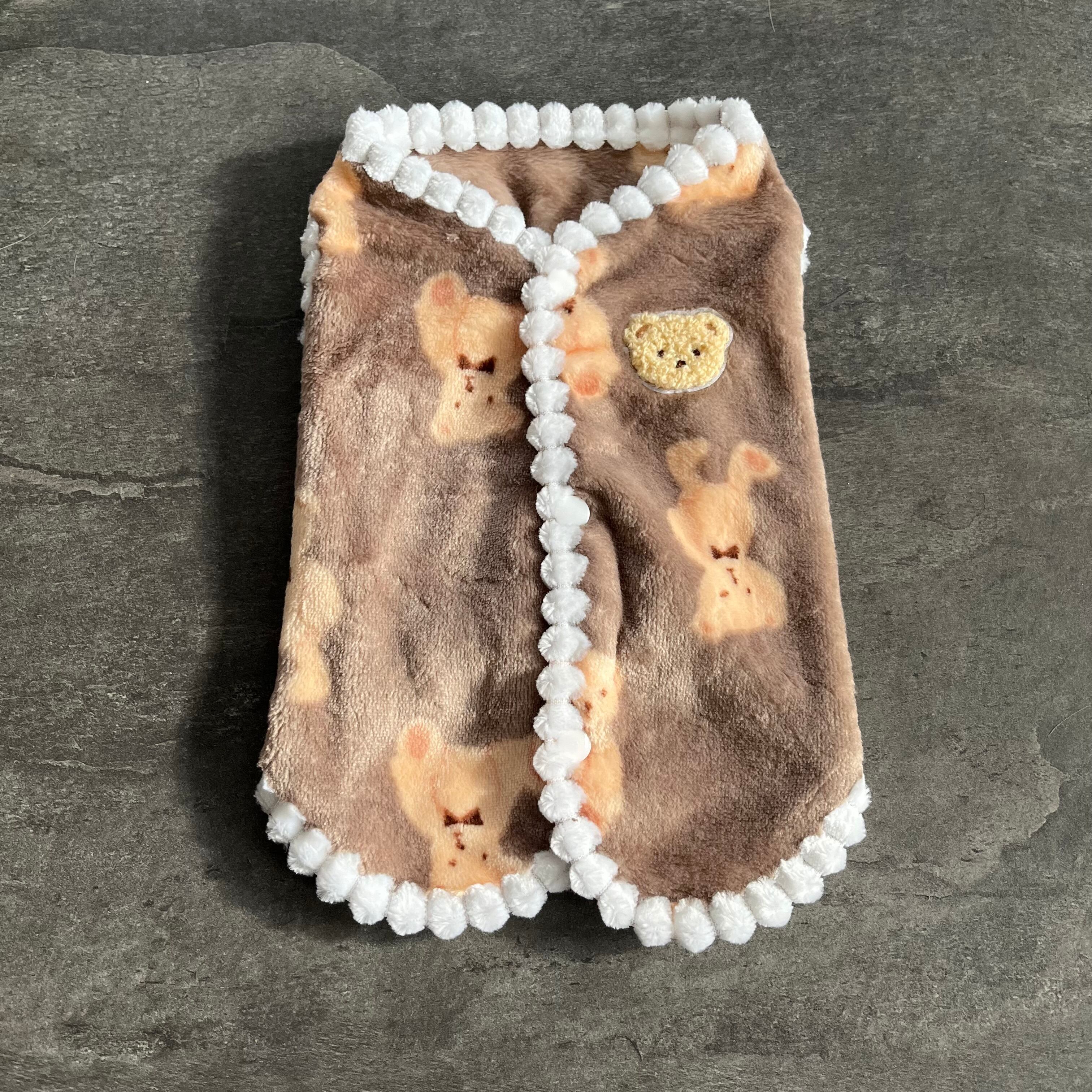 ★n アルベロベロ カーディガン ぬいぐるみ 犬 毛 アニマル ボタン 前開き 即納】 もこもこくまちゃんカーディガン 犬服 犬の服 小型犬 冬服 くま