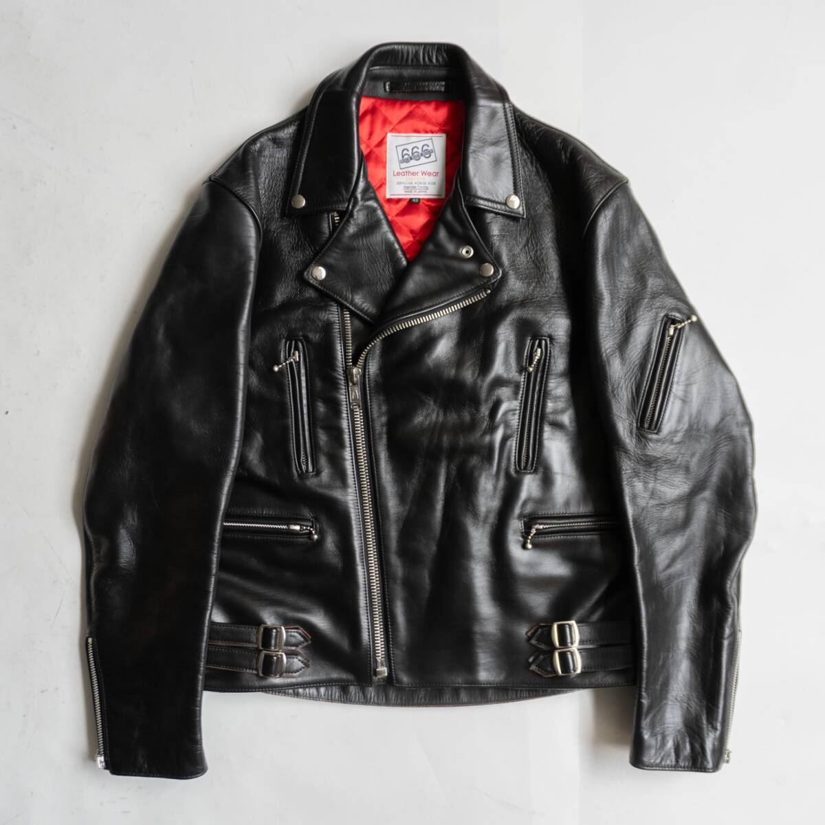 70s BROOKS USA製 レザー シングルライダースジャケット 黒 42 TALON 