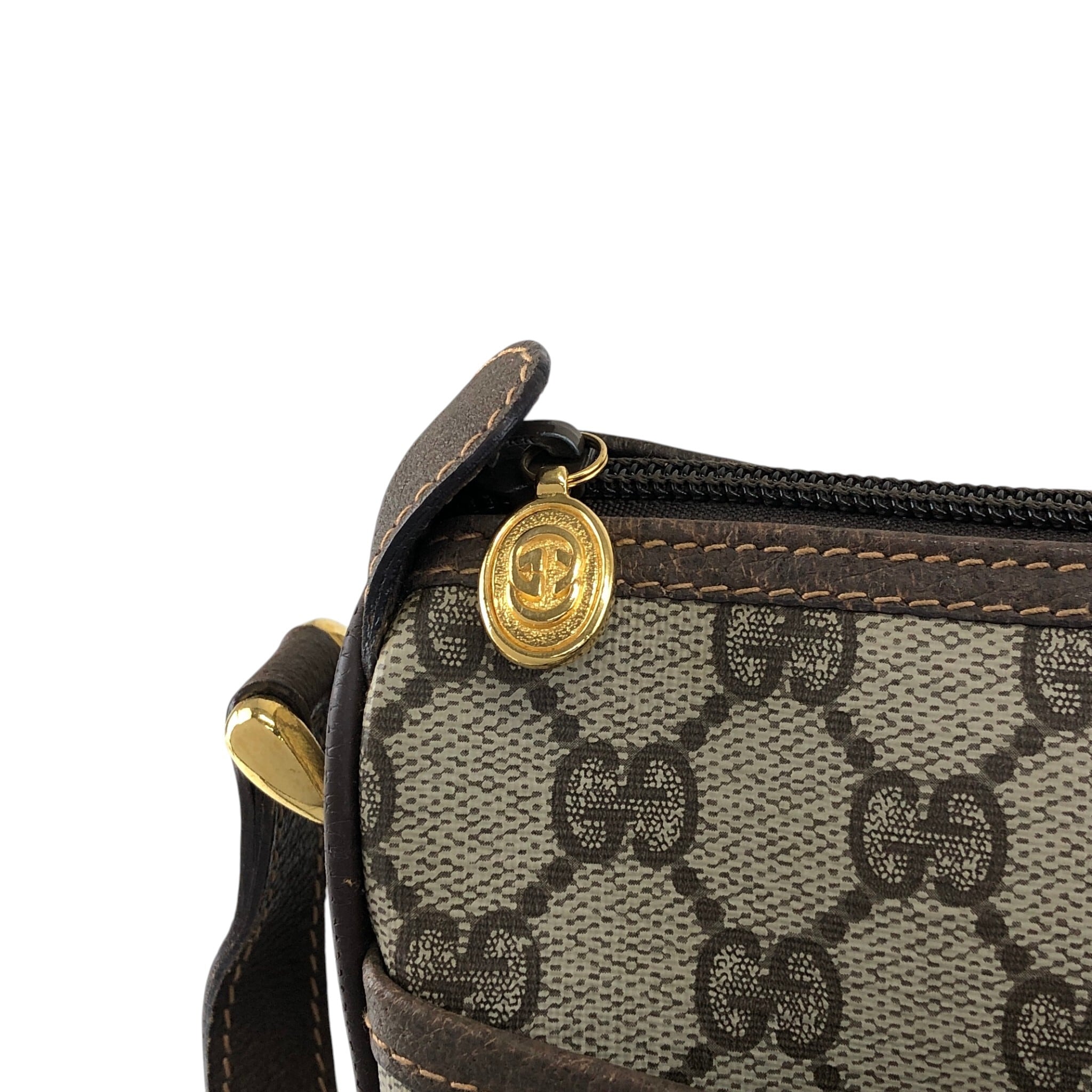 GUCCI グッチ シェリーライン ショルダーバッグ ベージュ PVC レザー