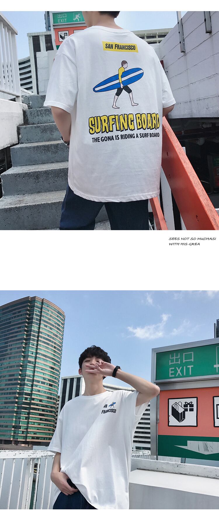 全3色 Tシャツ カットソー プリント カジュアル シンプル