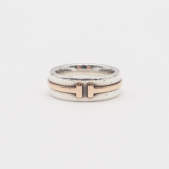 Tiffany&Co. 約6号 T TWO ナローリング シルバー925 K18 ティファニー