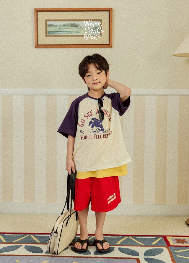 【取寄】white sketchbook｜plum shorts｜プラムショートパンツ｜5-17｜kids&jr｜26 summer