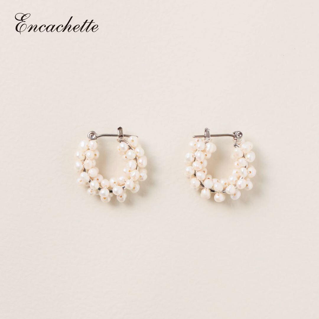ピアス レディース 大人 パール フープ おしゃれ かわいい 可愛い アクセサリー 真鍮 高級 日本製 プレゼント ティアフープピアス Encachette アンキャシェット 170316 Ac018