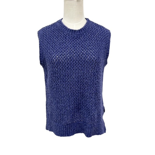 古着 ミズイロインド mizuiroind ニットベスト クリーニング済み パープル レディース フリーサイズ