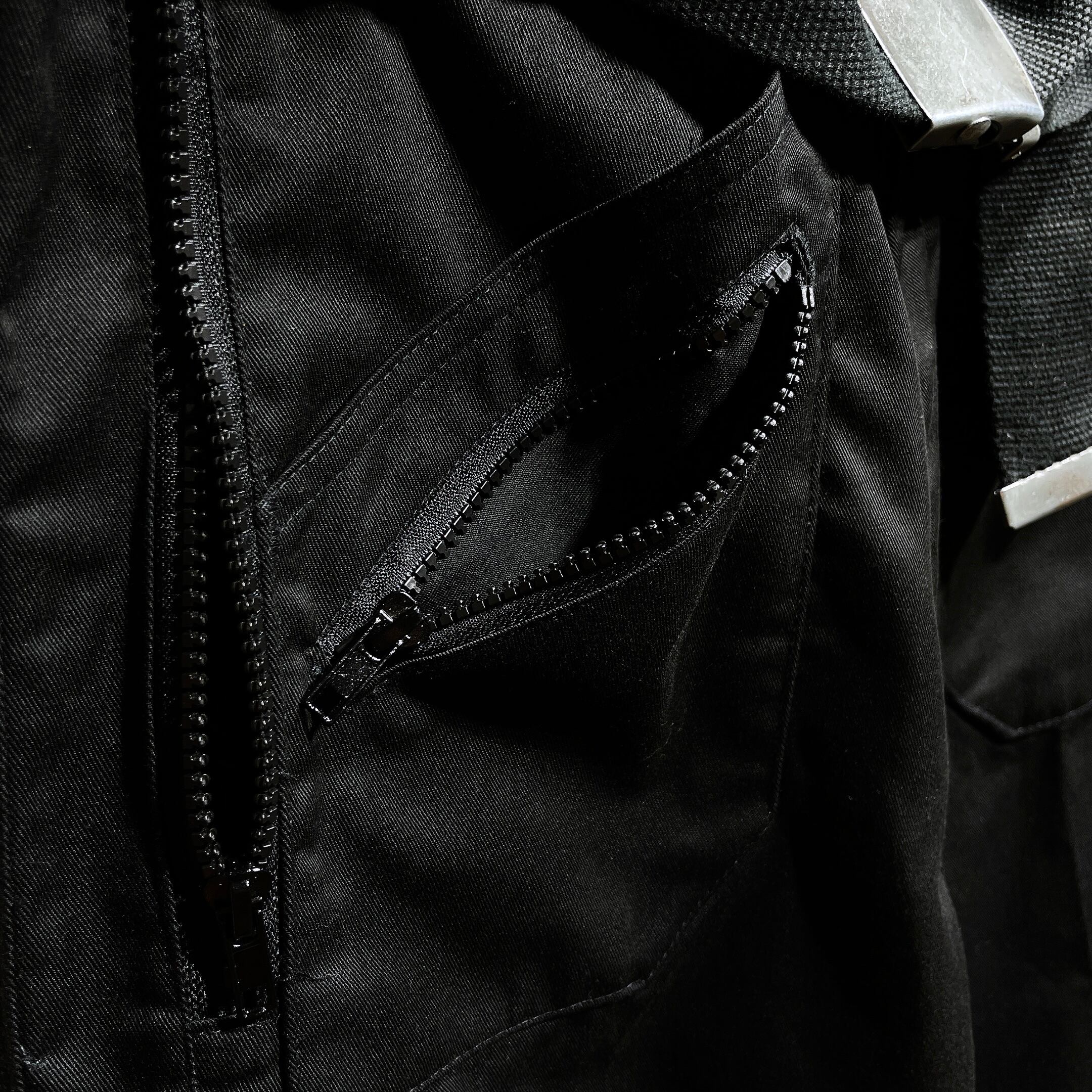 Black mode × technical multi Pockets Design Work pants (Dead stock)