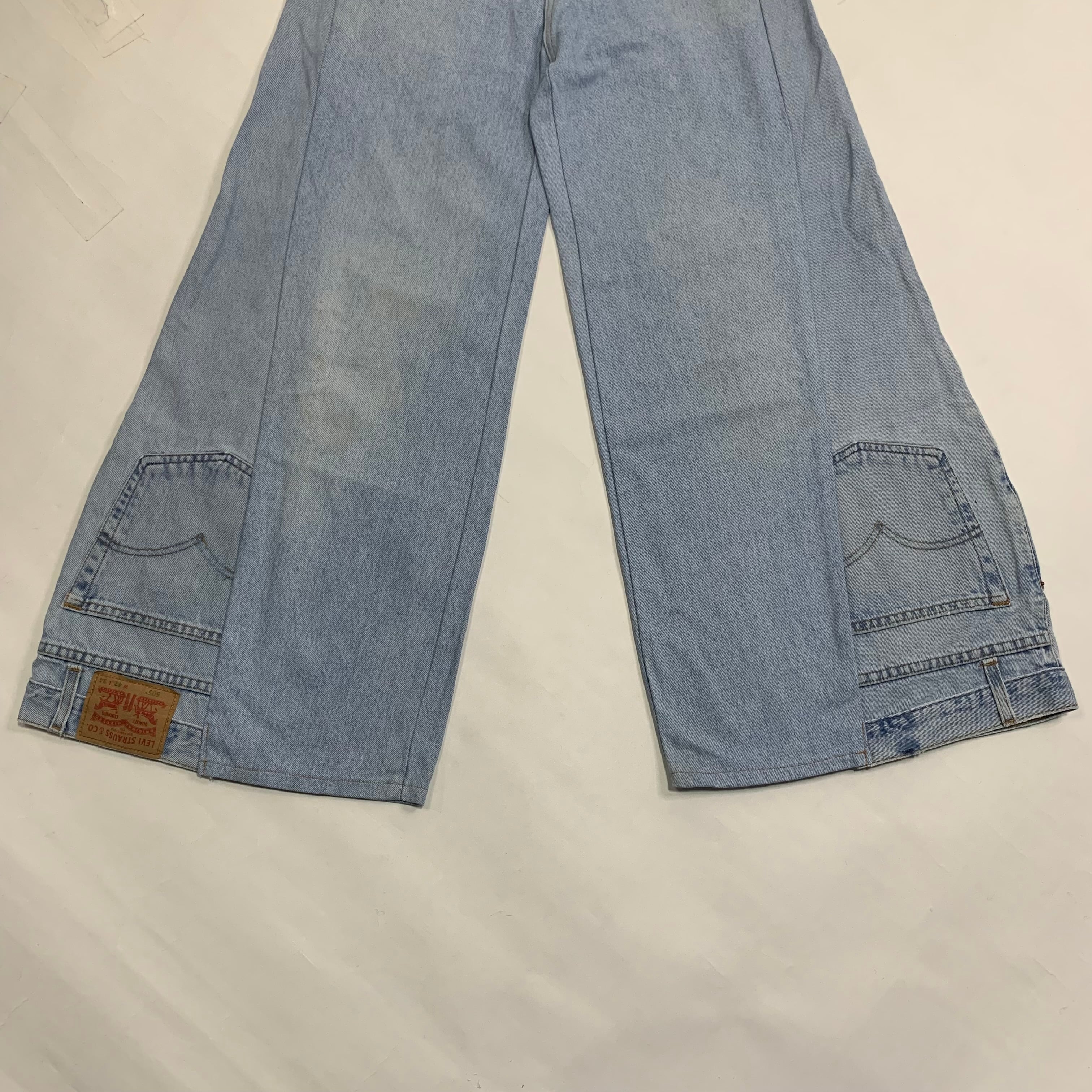 8312 リメイクデニム 再構築デニム フレアパンツ ベルボトム バギー  