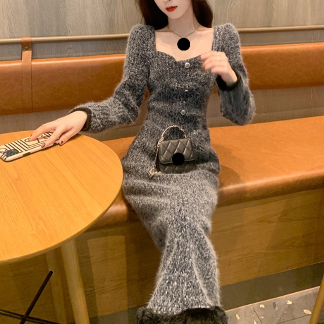 【送料無料】 ロングワンピ リブニット ミモレ 長袖 ラウンドネック Aライン フレア プルオーバー 厚手生地 ふわふわ 可愛い 大人可愛い きれいめ シンプル カジュアル シック コンサバ 華やか 大人 上品 おしゃれ お洒落 主役級 こなれ感 高見え 無地 冬 レディース 女性用 ママ 30代 40代 デート お出かけ 女子会 お呼ばれ 休日 お茶会 授業参観 着回し 普段使い ファッション コーデ スタイル 楽ちん 体型カバー 定番 着痩せ 垢抜け ママ服 グレー 大人カラー ニュアンスカラー