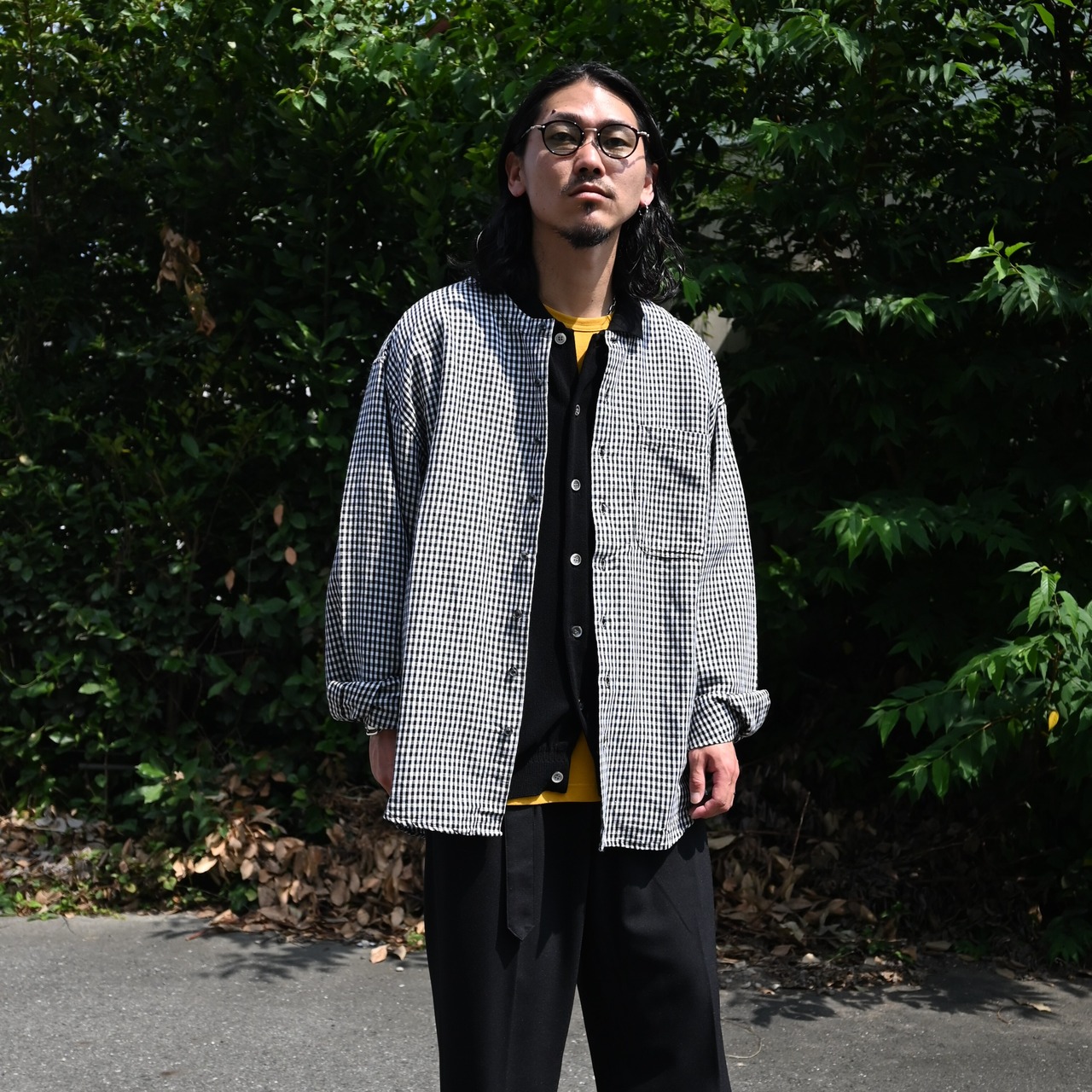 グーチギンガムチェックロングスリーブシャツデッドストック秋スタイル