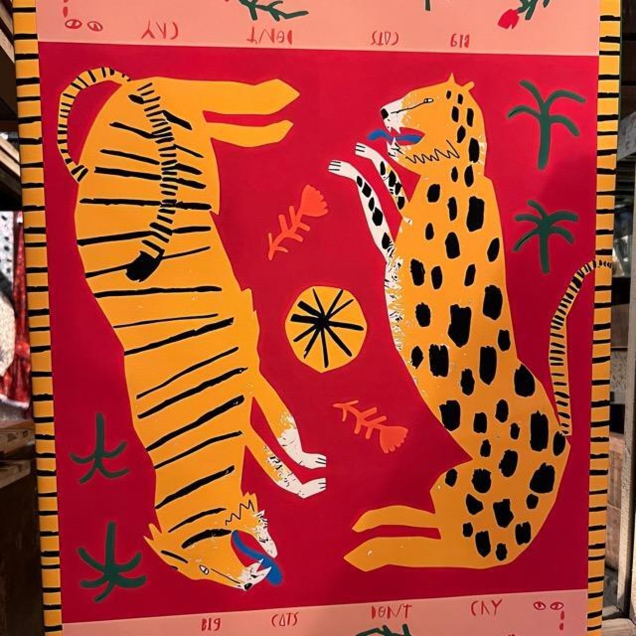 TOPANGA Zakka アートポスター　twin big cats