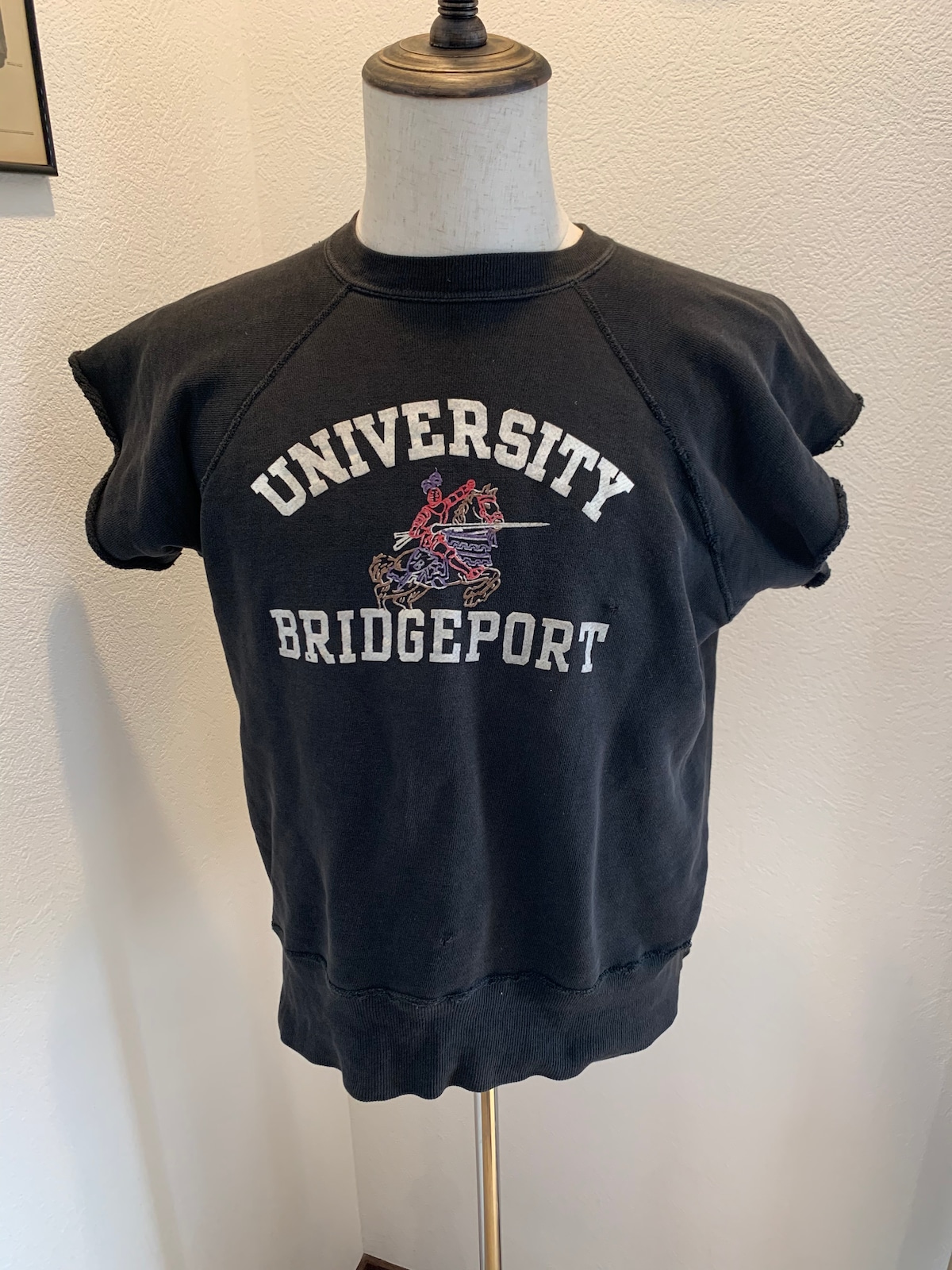 60s vintage 半袖 スウェット カラーフロッキー 黒 カットオフ black  