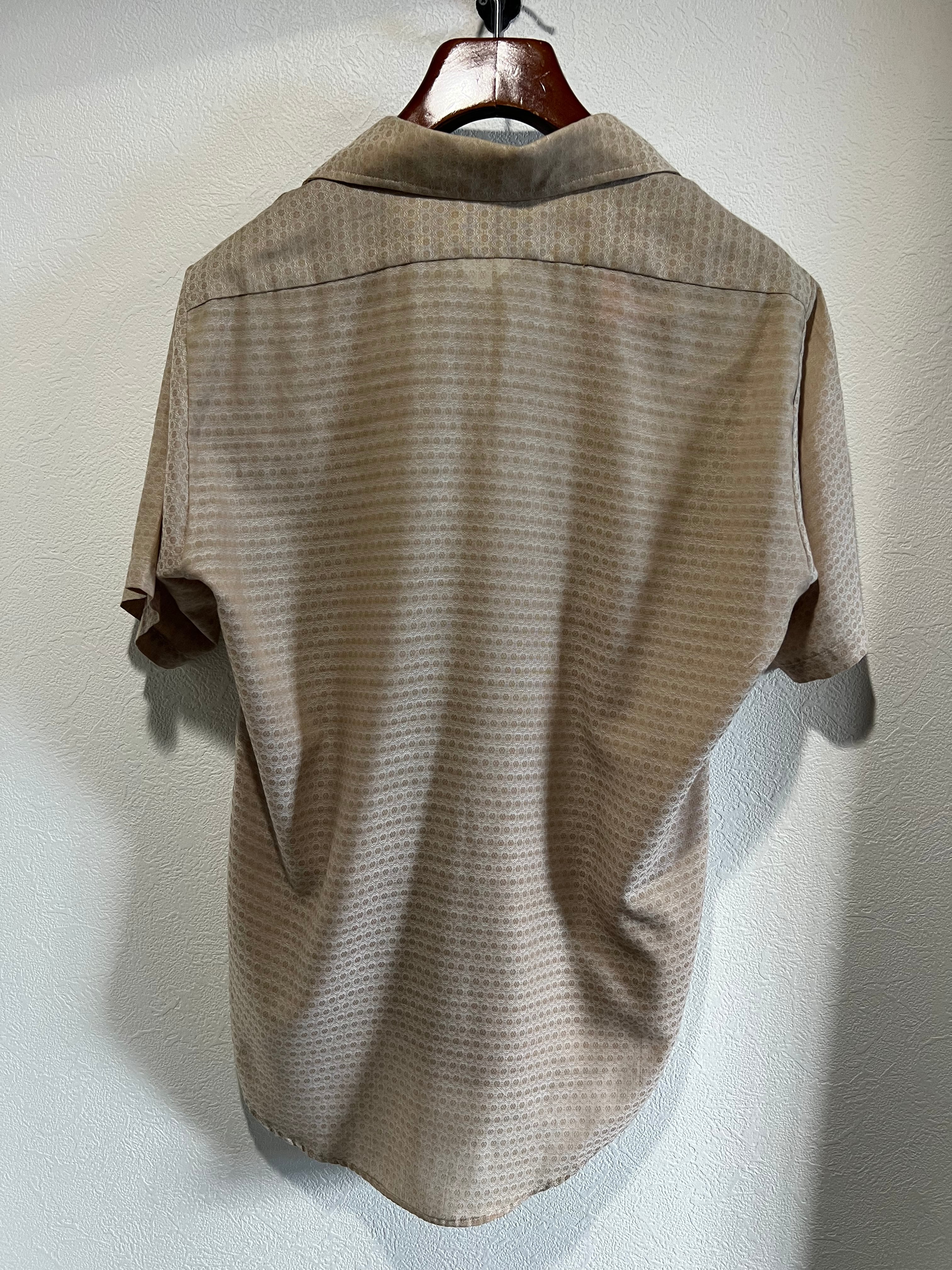 70s VAN HEUSEN 半袖ニットシャツ ブラウン Lサイズ 5ff7c240-4237-4e72-a3b5-