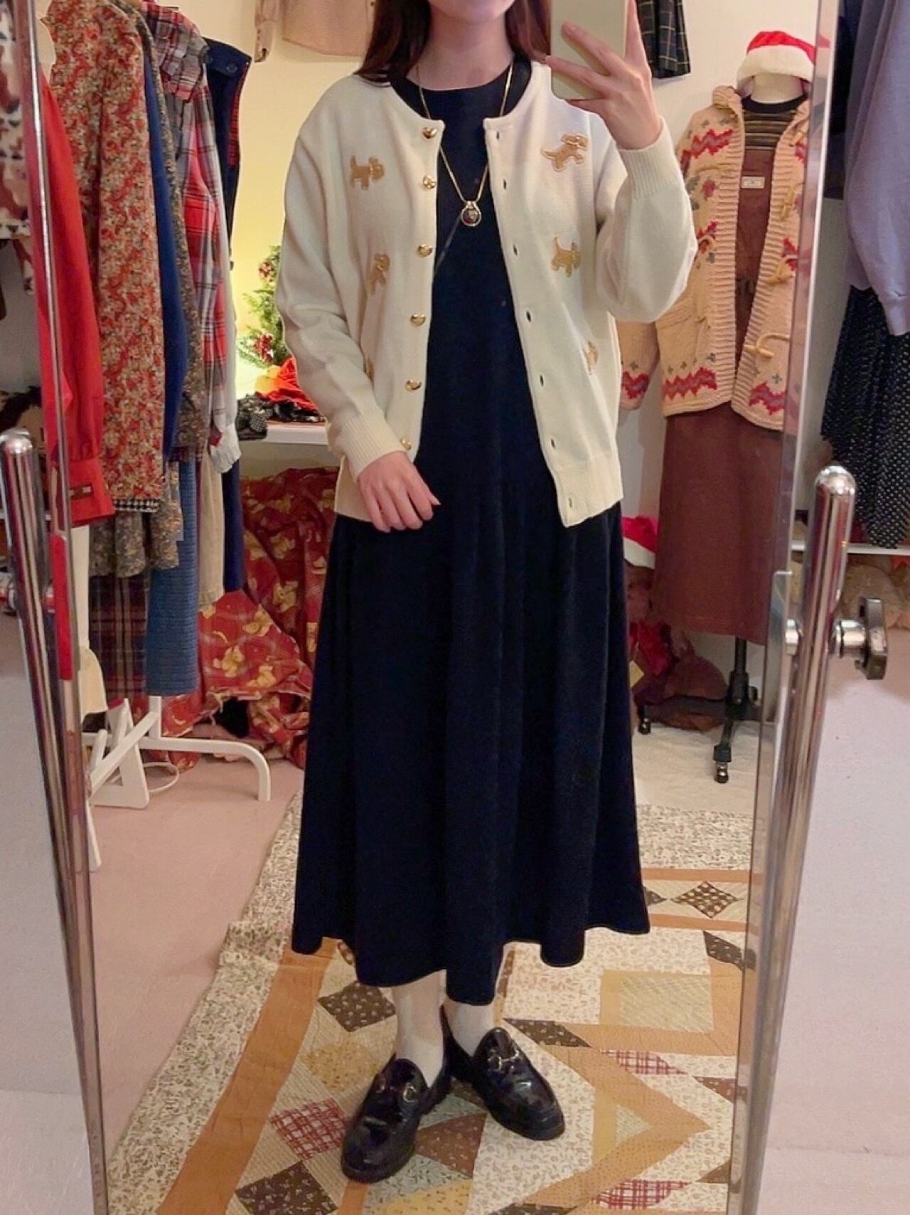 dog heart button cardigan