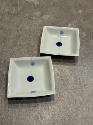 角深トレイ（S）　青玉