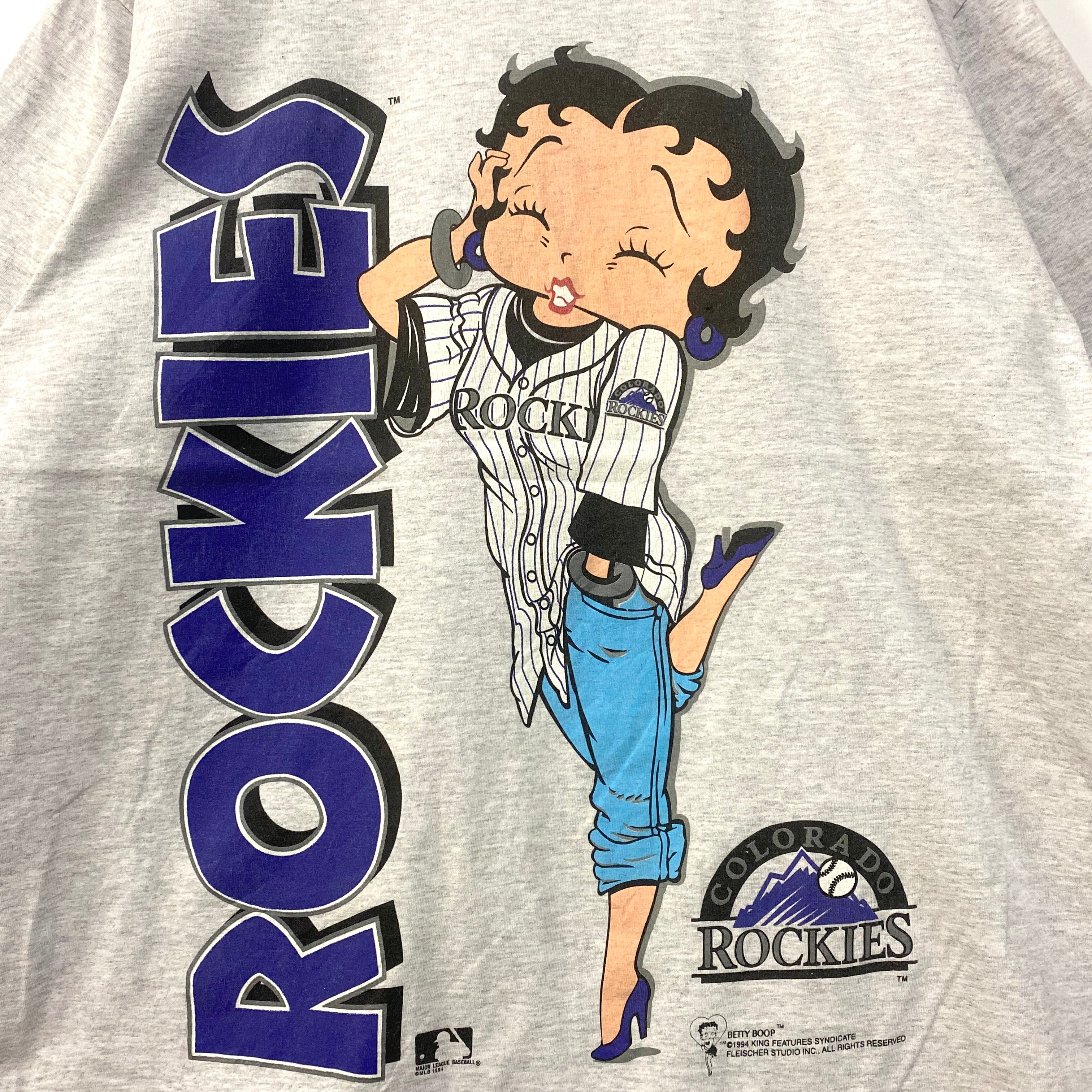 90年代 BETTY BOOP ベティーちゃん ROCKIES MLB プリントTシャツ 