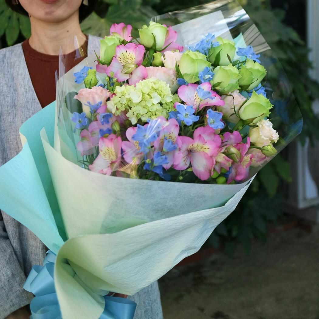 花ブーケ008 まるでお花畑なブーケ！「パステルガーデン」(花束008) | 花you