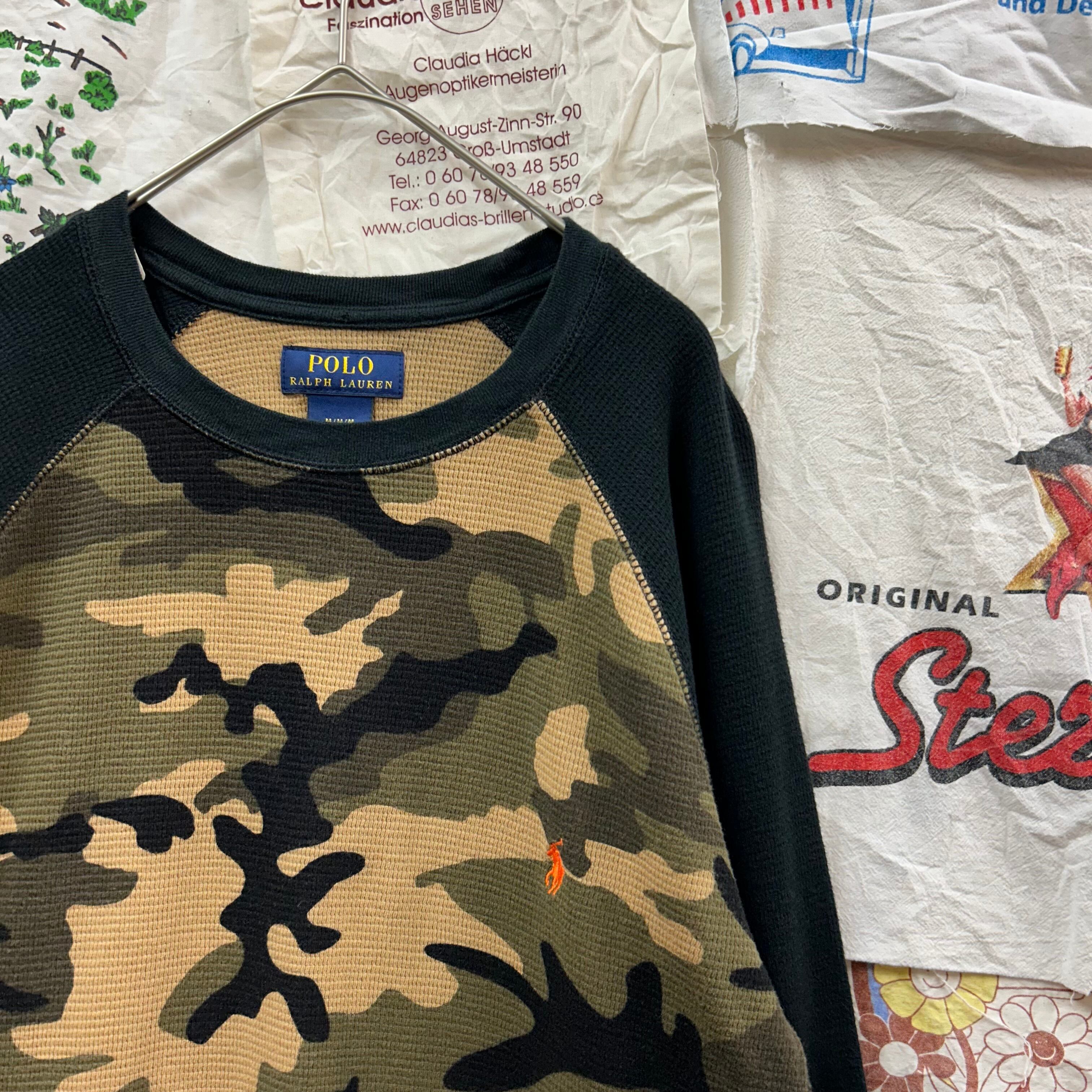 POLO RALPH LAUREN 刺繍ロゴ迷彩柄ラグランサーマルロンTee | 古着屋PENNY