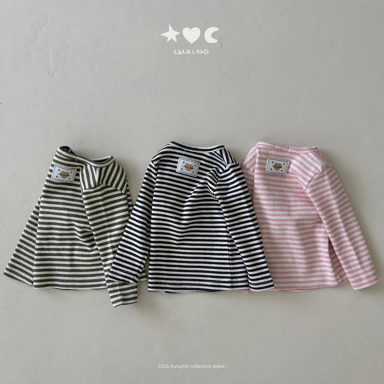 【予約】LALA LAND baby Stripe ribbed tee