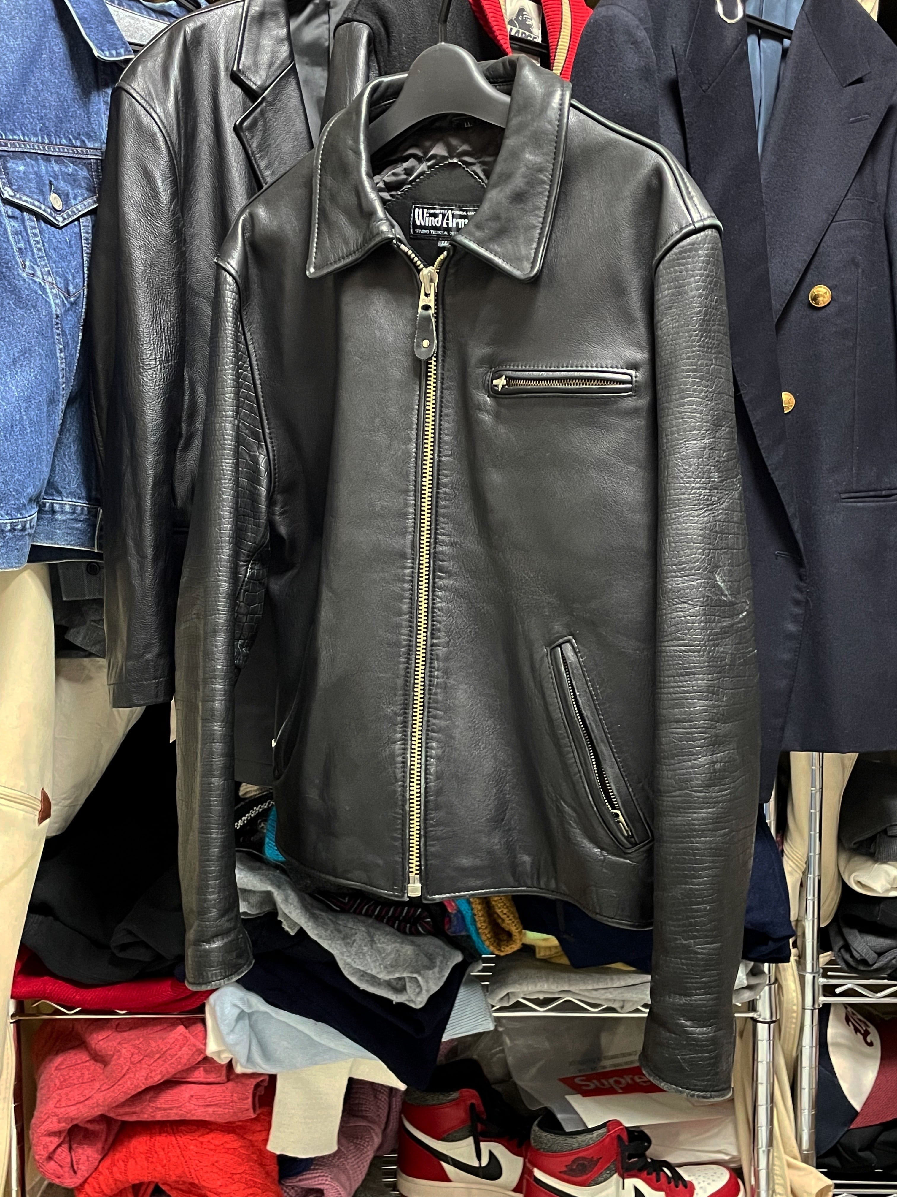 VINTAGE Wind Armor レザージャケット ライダースジャケット シングル 