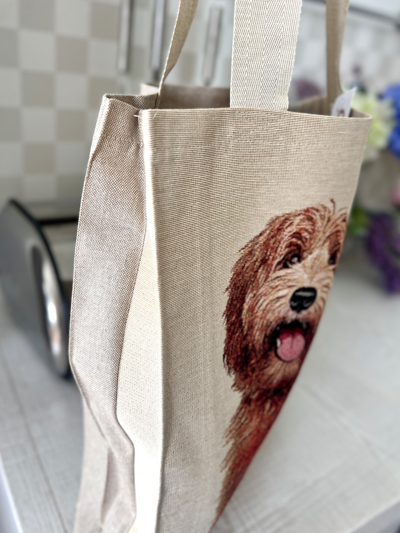 タペストリーショッピングバッグ ウクライナ製 JACKSON　犬　ドッグ柄 - 3