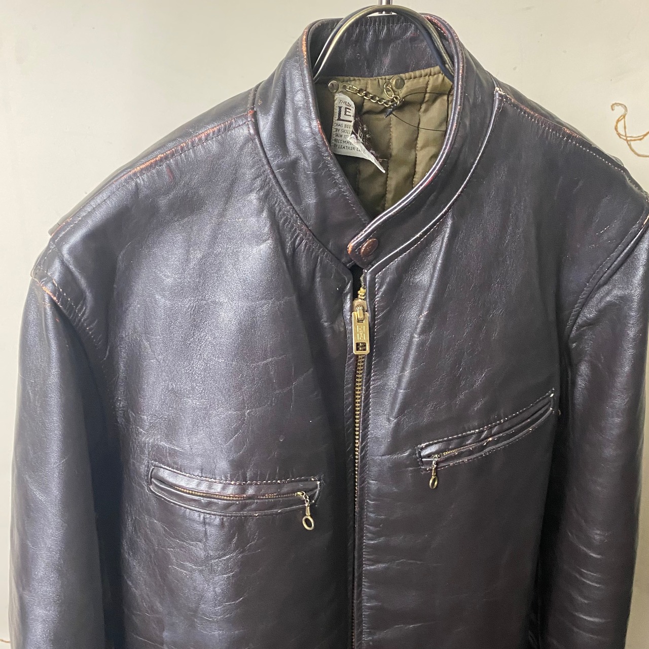 vintage ~1970’s single leather riders jacket