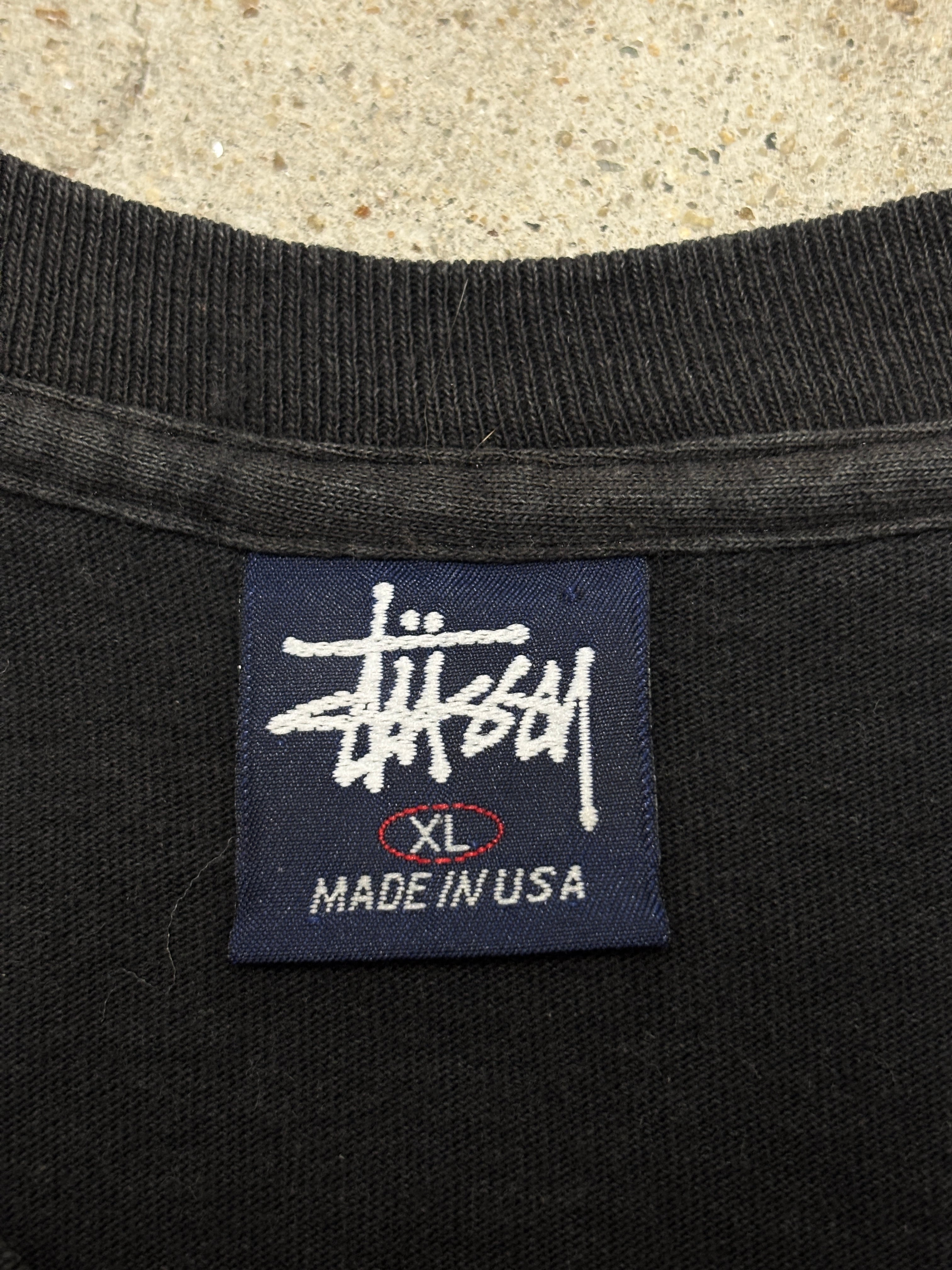 90～00s OLD STUSSY/Boom box print Tee/USA製/紺タグ/XL/ラジカセ