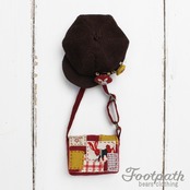 Vsb-8004 Red patchwork bag brown hat set