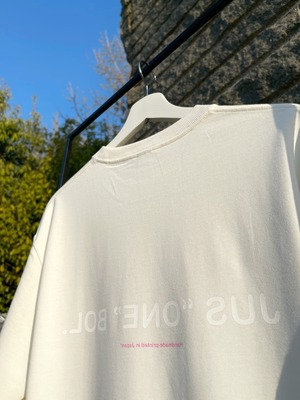 *LIMITED* ⚘ ORGANIC ⚘ COTTON LONG-SLEEVE WHITE TEE 　" Rose Pink ROSE "