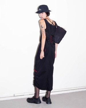 1990-00s Euro vintage - drawstring utility dress