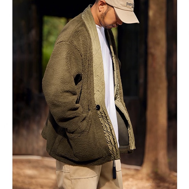 ★V-NECK CARDIGAN POLAR FLEECE COAT A0508