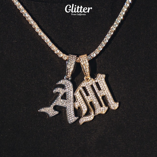 Iced Out Old English Letter Pendant