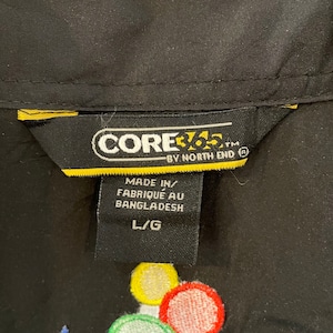 【CORE365】企業系 刺繍ロゴ ポリエステル素材 ジャケット 内側イヤホン通し Lサイズ US古着