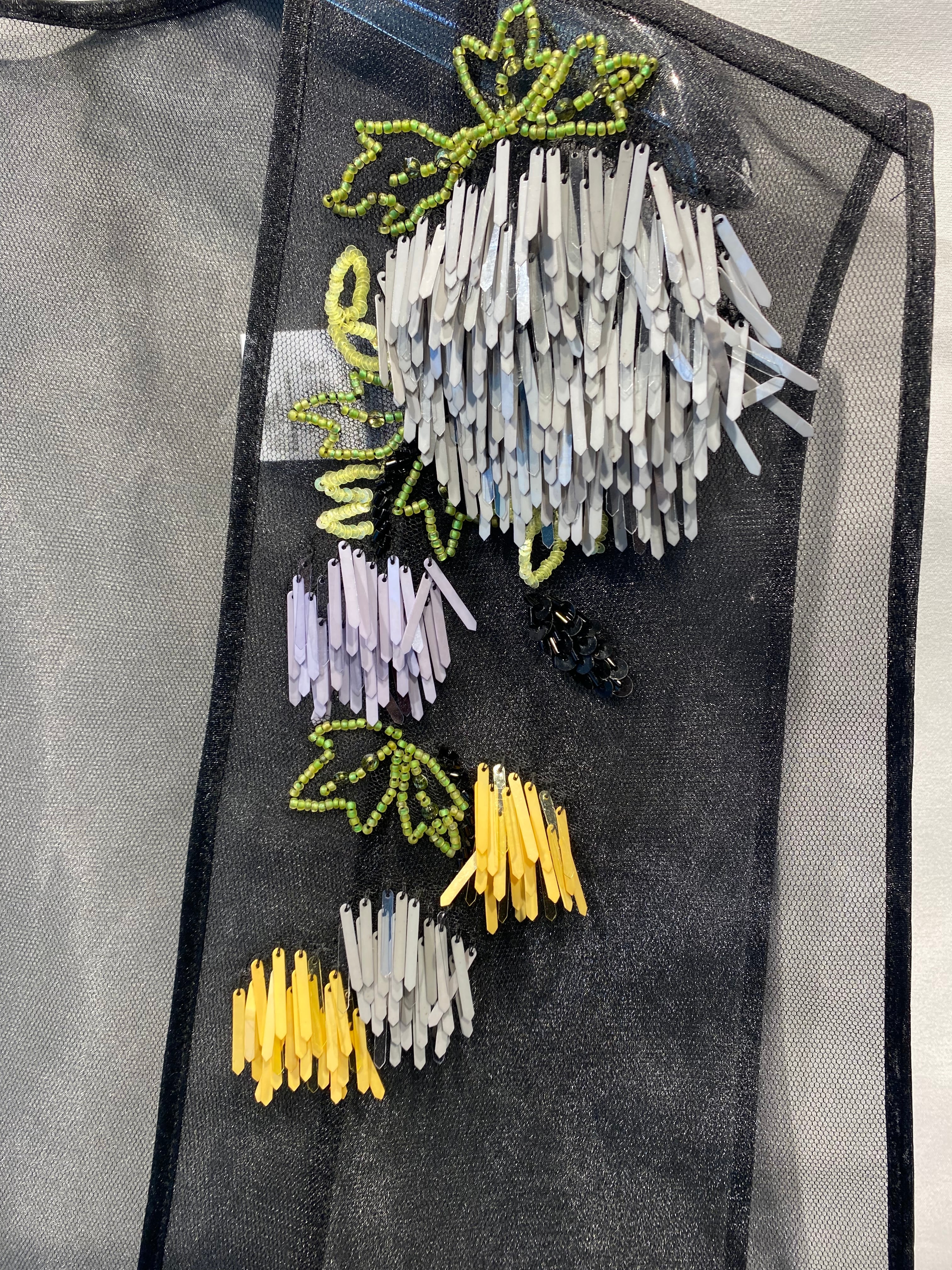 MARGE Tulle beading short gilet | Pay ID