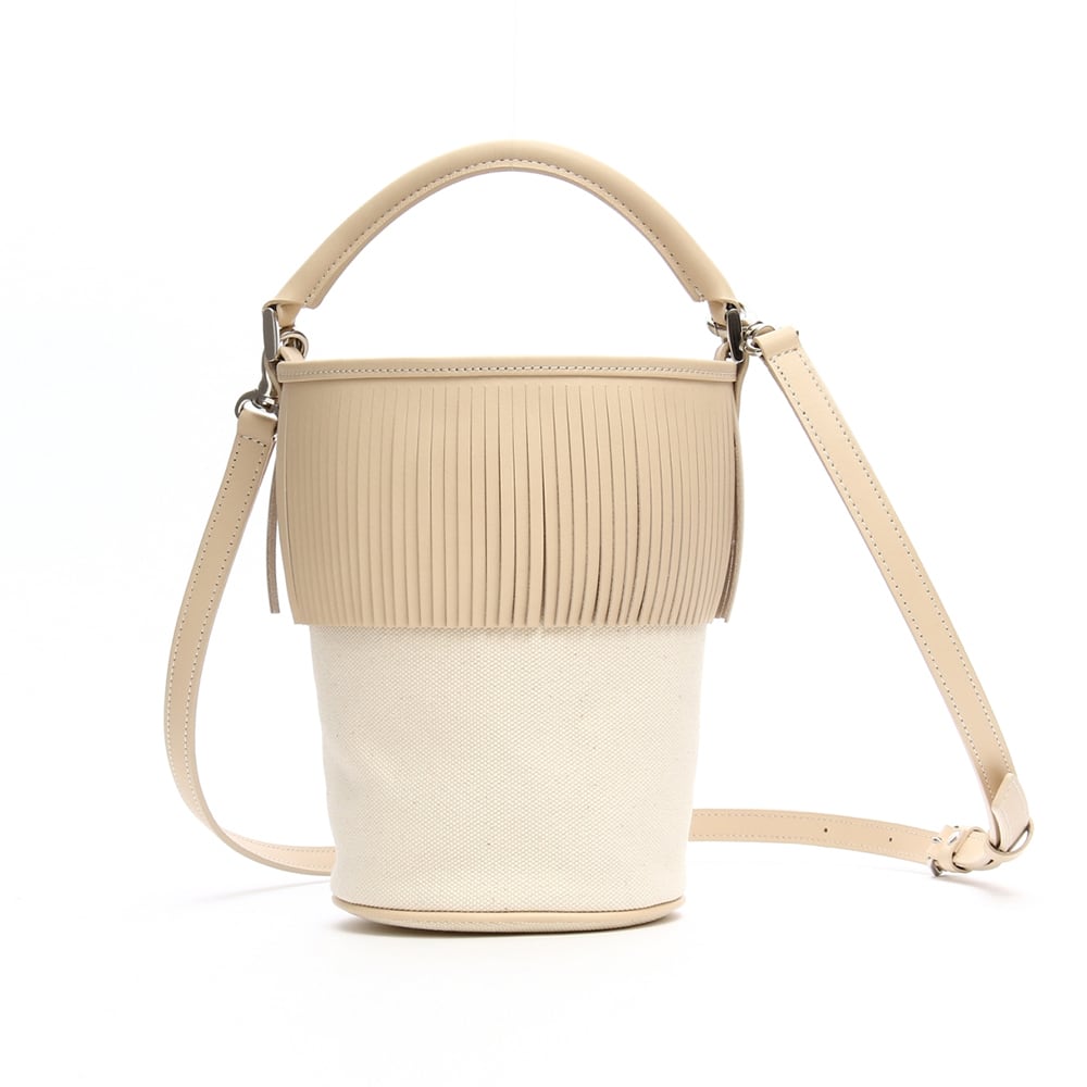 Fringe Bucket Bag/ivory | ayako