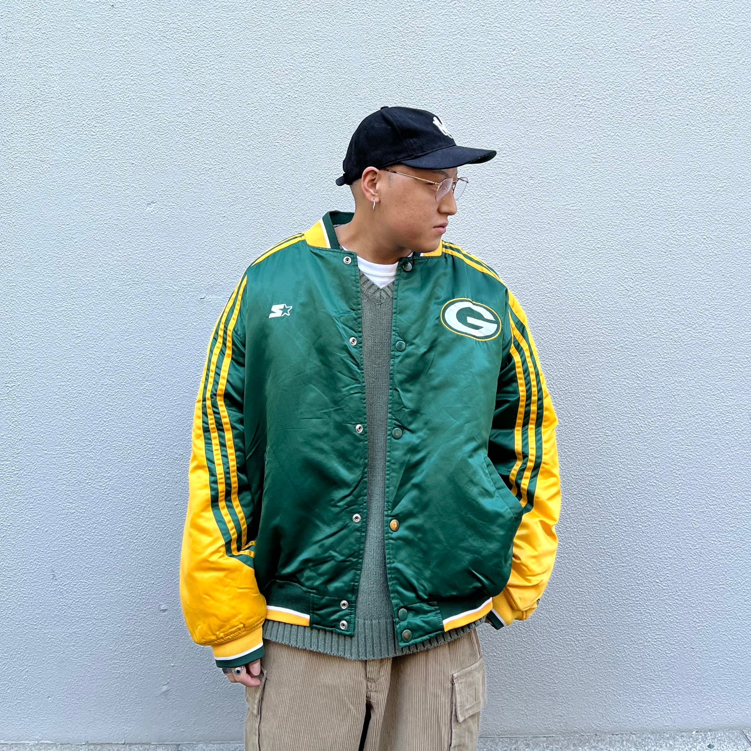 size:XL【 PACKERS 】パッカーズ スターター ナイロンジャケット