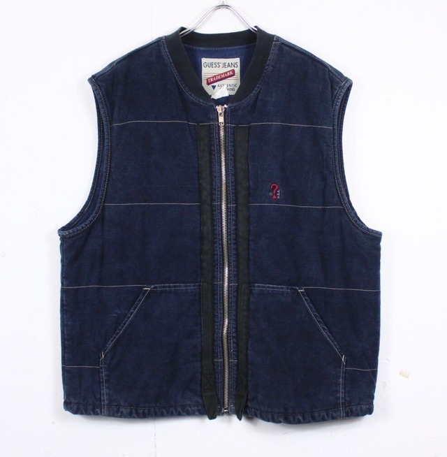 【Caka act2】"Guess Jeans" Loose Zip Up Denim Vest