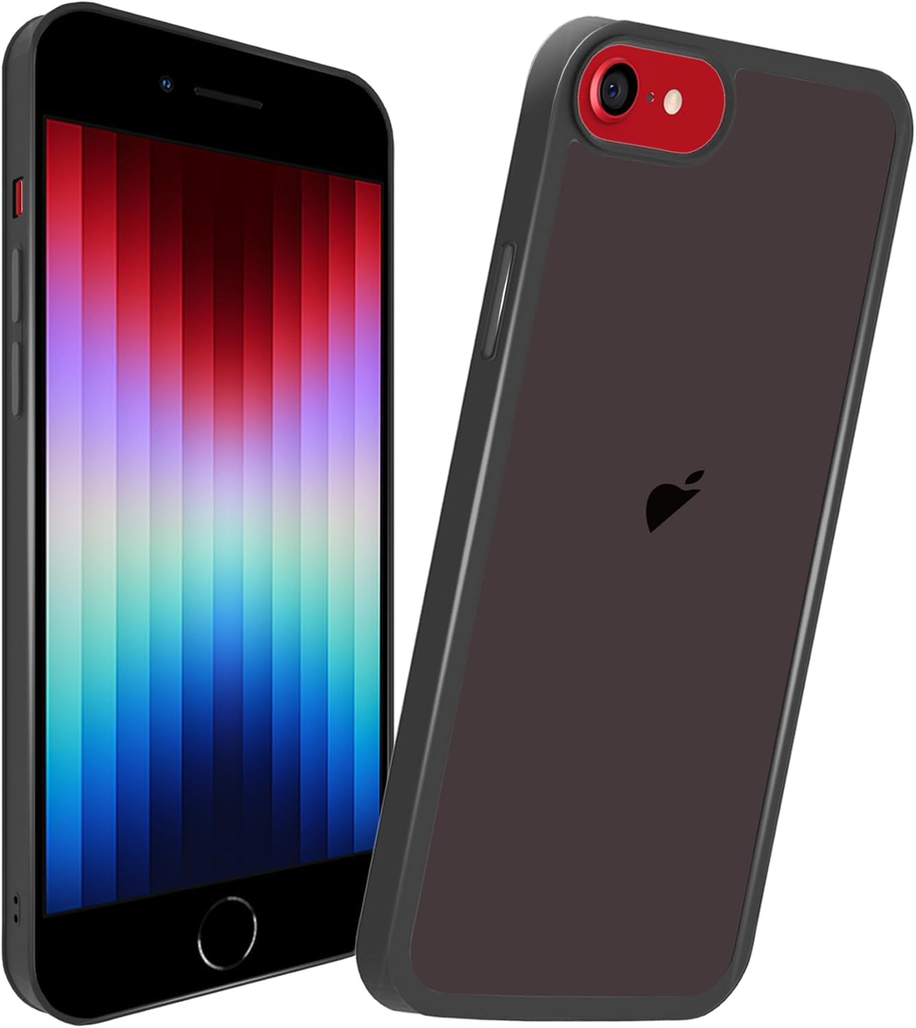 KPNS スマホケース iPhone SE 2 / SE 3 ケース 米軍MIL規格 肌触りも良い 半透明 耐衝撃 超軽薄 指紋防止 黄変防止 アイフォンSE 2 / SE 3 保護 カバー(ブラック)