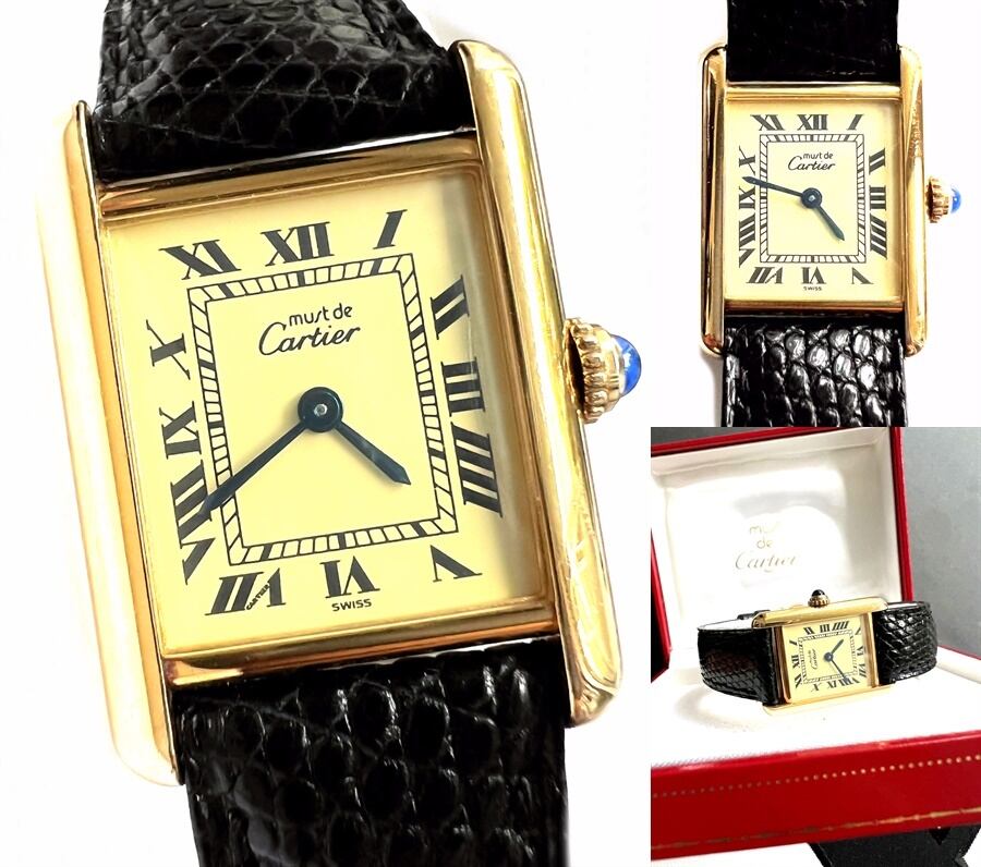 Cartier カルティエ TANK MUST WATCH マストタンク SM ヴェルメイユ 925 90年代 1994 QZ