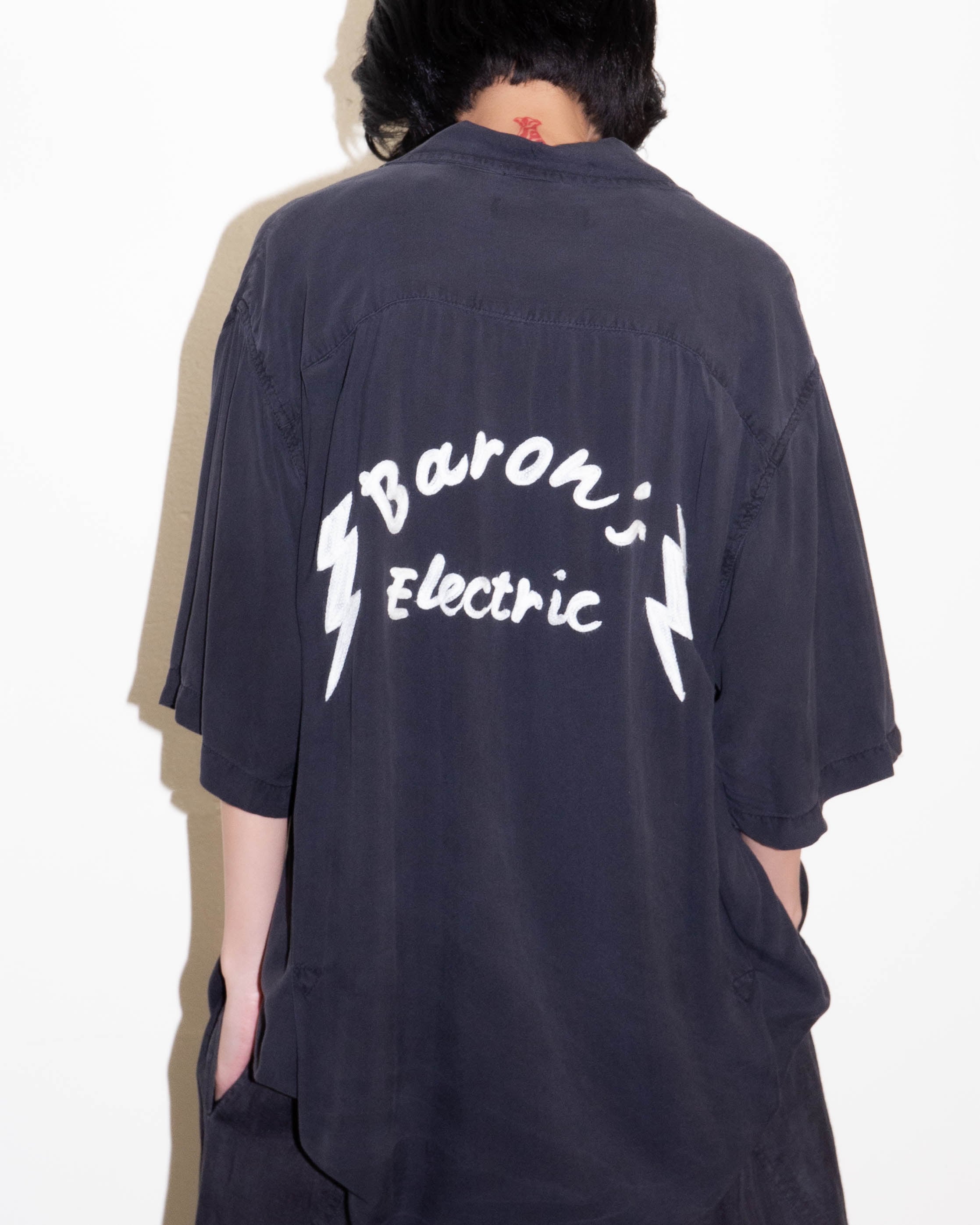 激レア 古着 90sビンテージ FINNAIR ナイロン プルオーバー L 1990s embroidered-back open collar rayon shirt | LUIK FINN