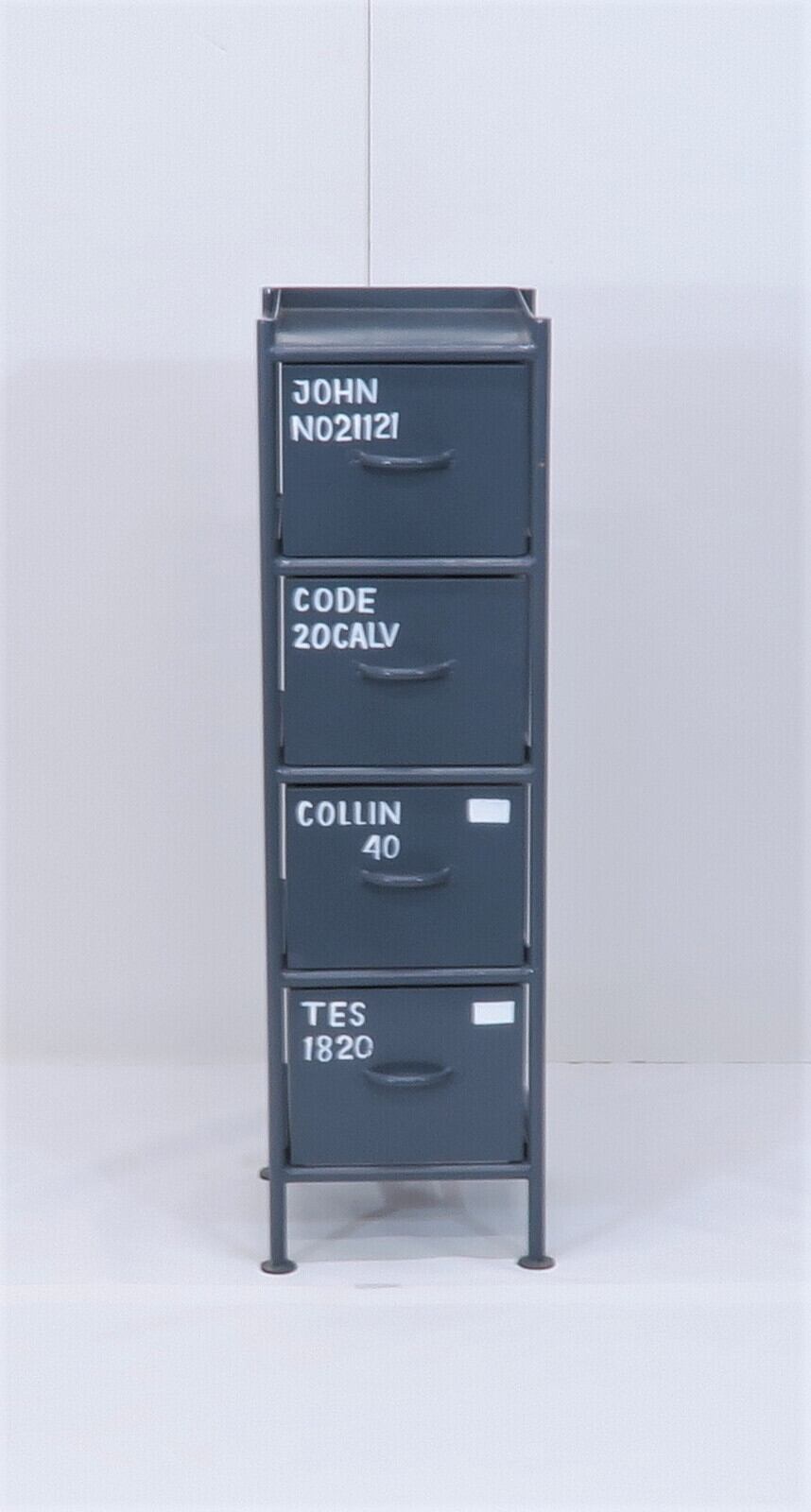 VERTICAL 4 DRAWERS CHEST - GRAY / 縦型 アイアンチェスト 4杯 グレー 