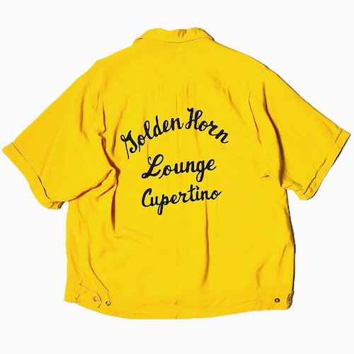 Vintage 50〜60's【King Louie】"Golden Horn Lounge Cupertino" Rayon Bowling Shirt