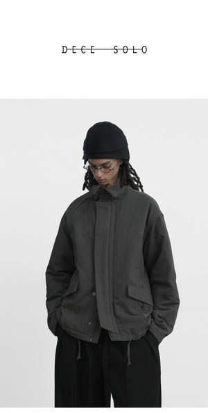 DECESOLO 25AW 折りたたみスタンドカラーマルチポケットパフジャケット