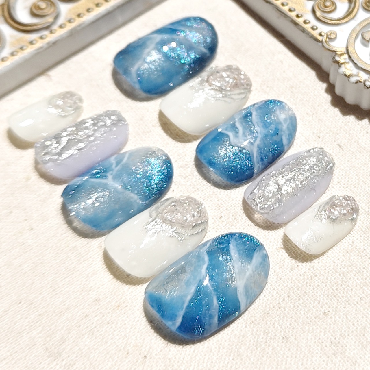 サイズオーダー 現品 心強く 夏 水色 ブルー ニュアンス マグネット 