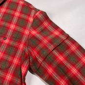 Papas パパス チェック柄 BD 長袖 ネルシャツ サイズ 50 L /ピンクレッド系×グリーン系×パープル系
