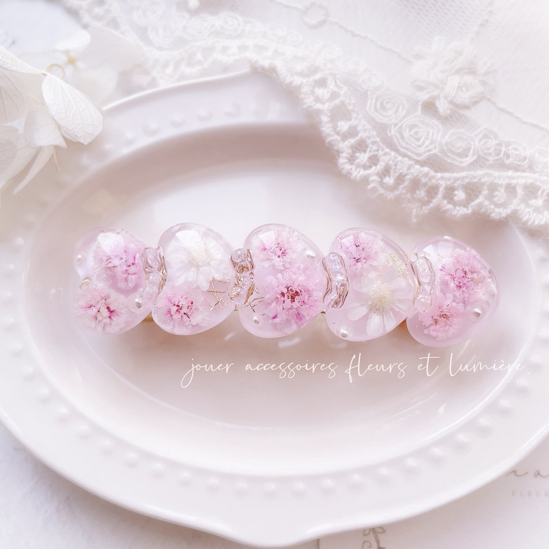 【オーダー受付】Aria "アリア" バレッタ(sakura pink)