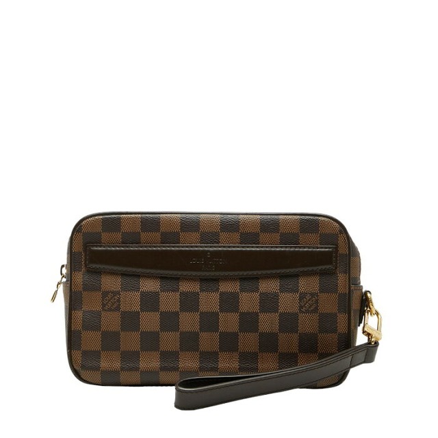 ルイ ヴィトン ダミエ ポシェット サンポール セカンドバッグ クラッチバッグ N41219 ブラウン PVC レザー レディース LOUIS VUITTON 【中古】