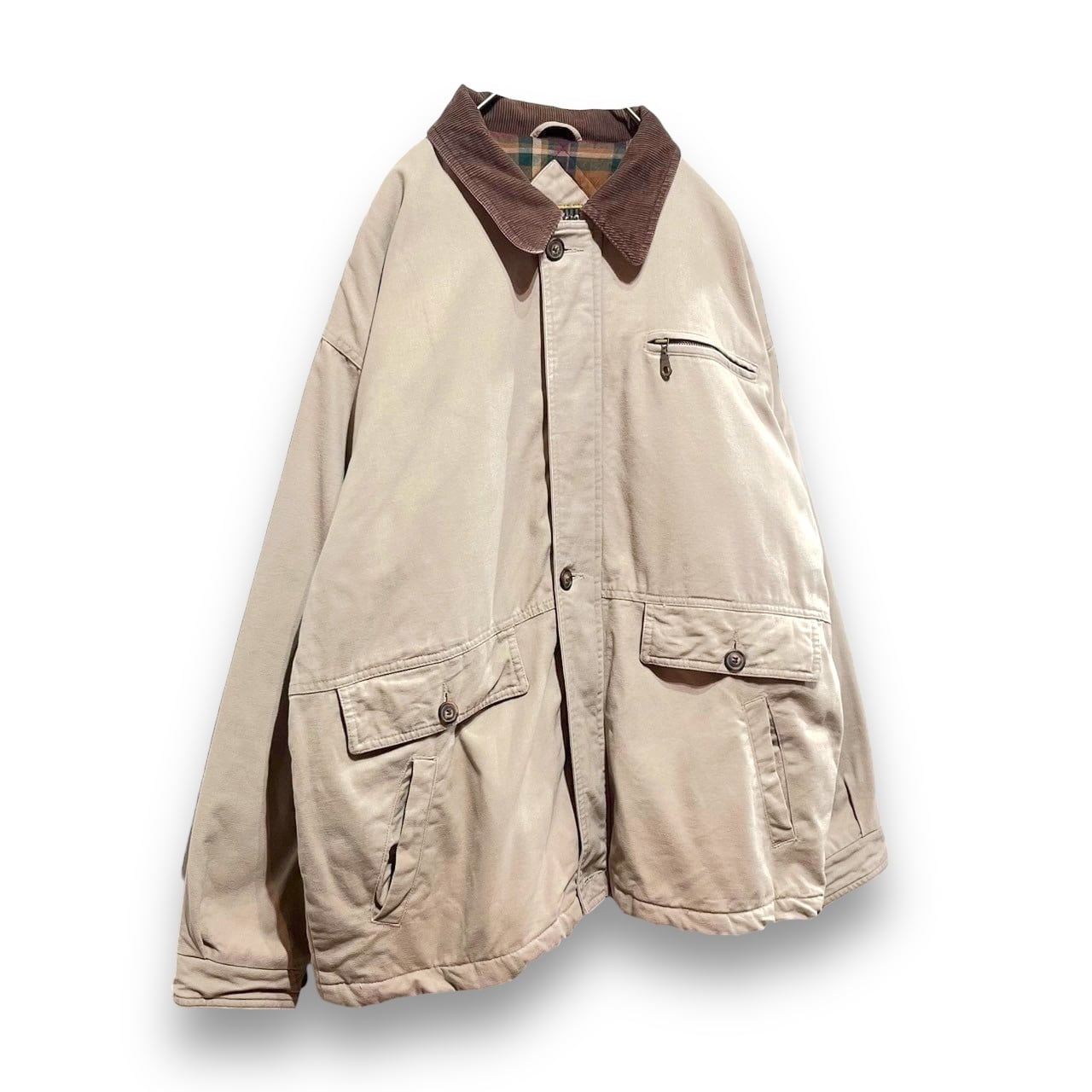 90s ラングラー キャンバス カバーオール ハンティングジャケット 茶 Ｌ 70年代 Wrangler ラングラー ダック地 カバーオール メンズL相当 古着