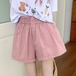 2024 春夏パンツ ショート丈 Aライン フレア ゆったり 夏 黒 白 茶色 おしゃれ かわいい キュート ガーリー 韓国ファッション レディース お出かけ